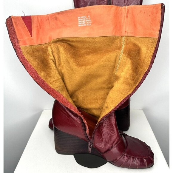 Miz Mooz Boots Womens Broadway Wedge Heel Buckle Granny Witchy Red Size 36 US 6 - Picture 9 of 12